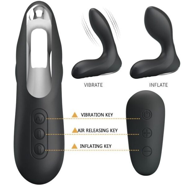 Anal Stimulator "Nasreddin" Inflatable Vibrating Prostate Stimulator - Black