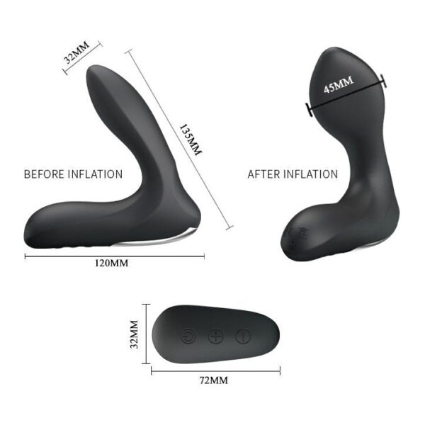 Anal Stimulator "Nasreddin" Inflatable Vibrating Prostate Stimulator - Black