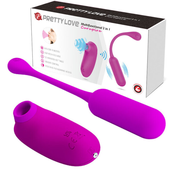 Egg Wireless Control Sucking Egg "Curupira" - Purple