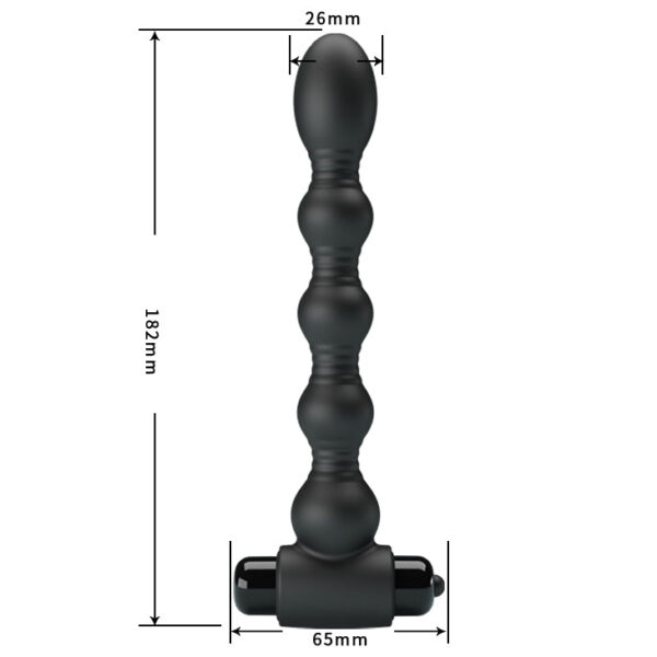 Anal Beaded Vibrating Bullet Anal Toy "Lynn" Black