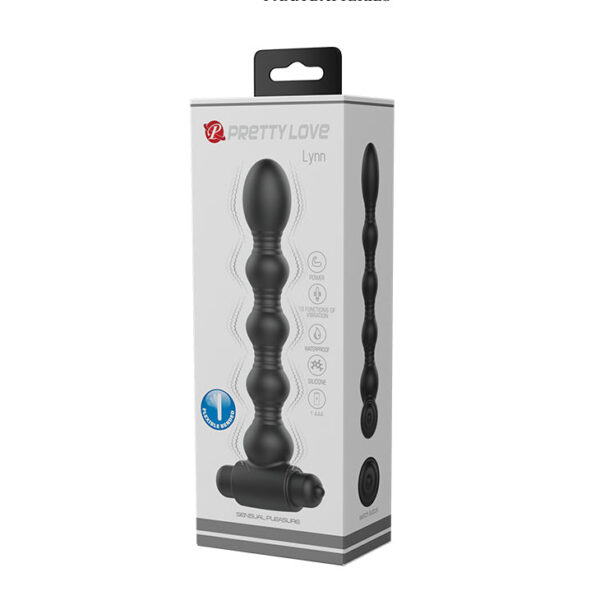 Anal Beaded Vibrating Bullet Anal Toy "Lynn" Black