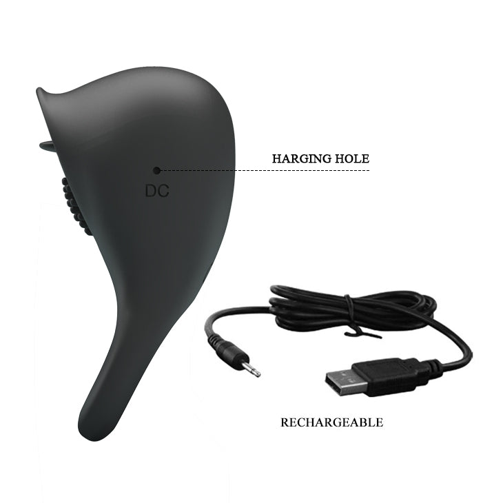 Cock Ring / Clitoral Vibrating "Ring Shaking II" - Black