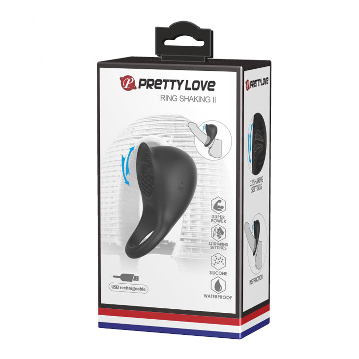 Cock Ring / Clitoral Vibrating "Ring Shaking II" - Black