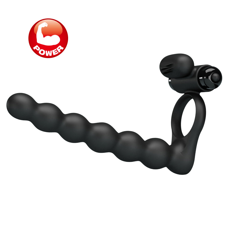 Cock Ring / Clitoral Vibrating ''Hercules Penis Sheath III'' - Black