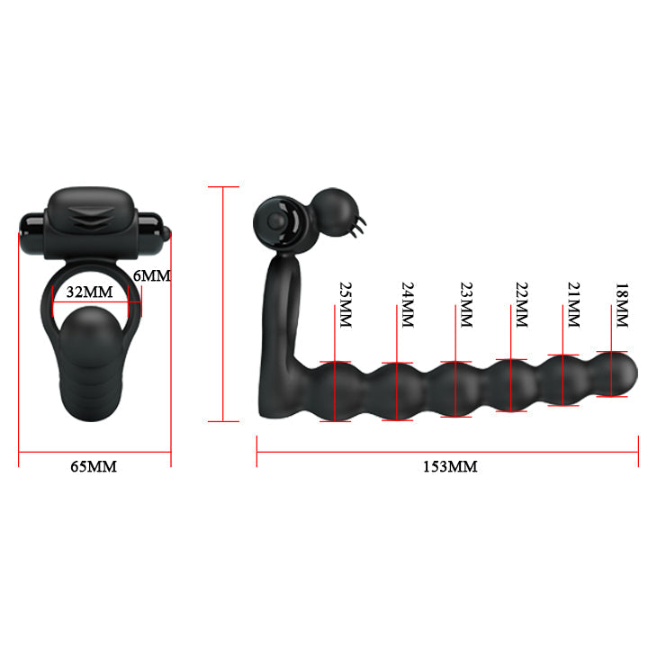 Cock Ring / Clitoral Vibrating ''Hercules Penis Sheath III'' - Black