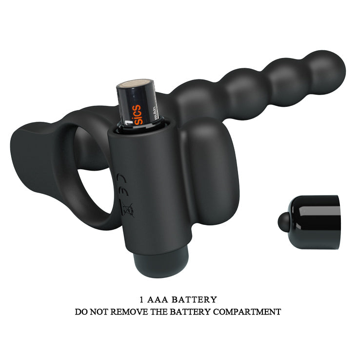 Cock Ring / Clitoral Vibrating ''Hercules Penis Sheath III'' - Black