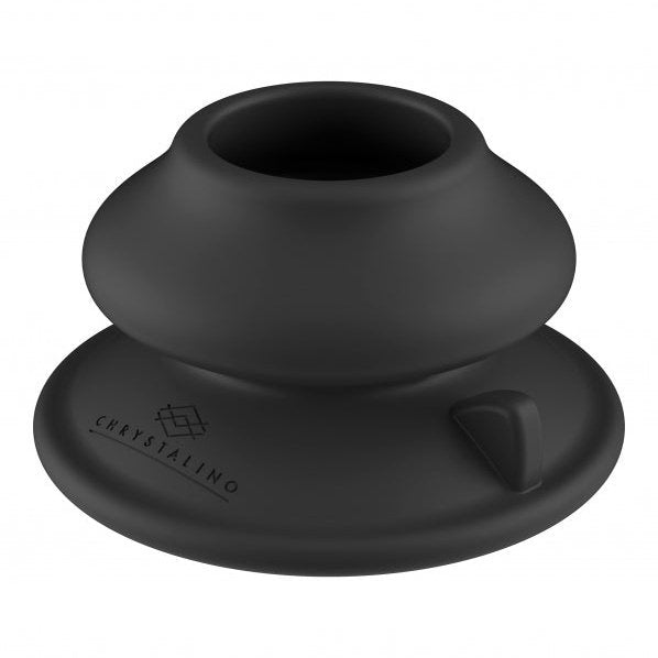 Chyrstalino "Rimly" - Glass Vibrator - With Suction Cup and Remote - Rechargeable - 10 Speed - Black