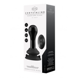 Chrystalino "Globy" - Glass Vibrator - With Suction Cup and Remote - Rechargeable - 10 Speed - Black