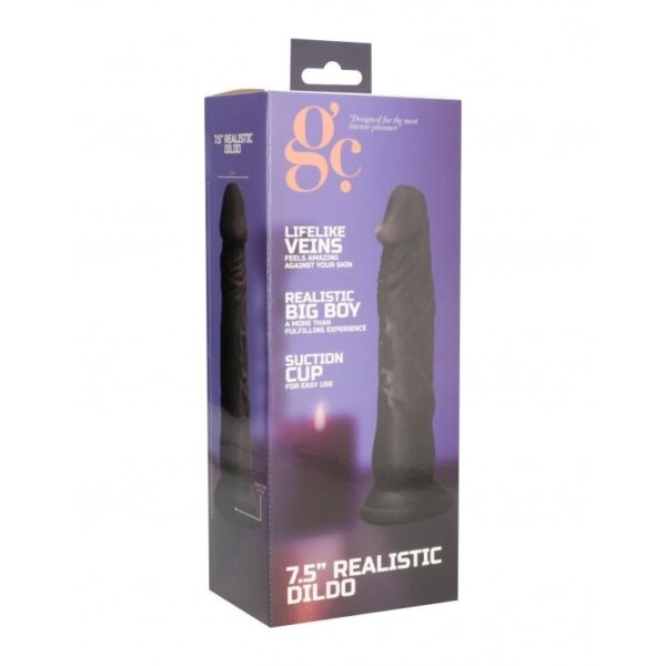 Dildo 7.5 inch Realistic Dildo - Black