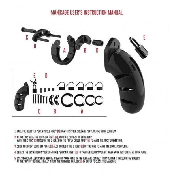 Model 01 - Chastity - 3.5" - Cock Cage - Black