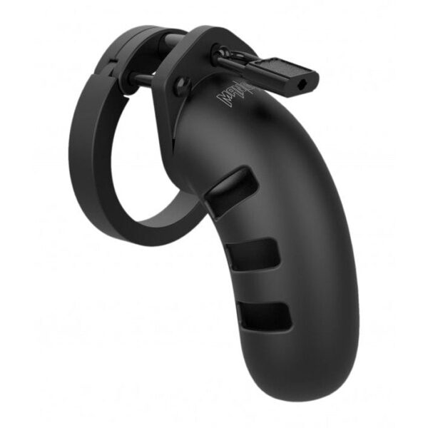 Model 21 - Chastity - 4.5"" - Silicone Cock Cage - Black