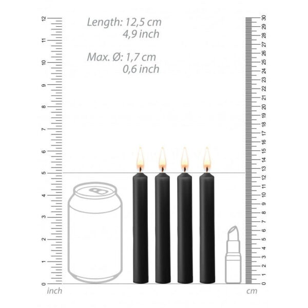 Teasing Wax Candles - Paraffin - 4-pack - Black