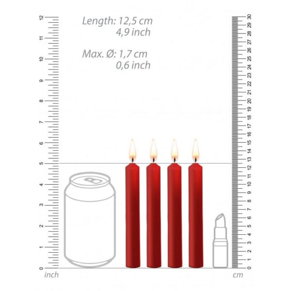 Teasing Wax Candles - Paraffin - 4-pack - Red