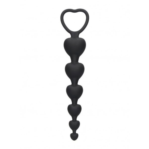 Anal Heart Beads - Black