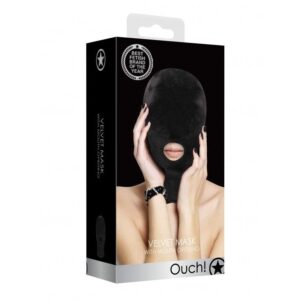 Velvet & Velcro Mask with Mouth Opening