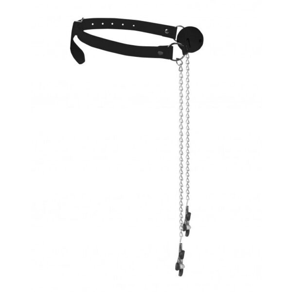 Ball Breathable Ball Gag With Nipple Clamps