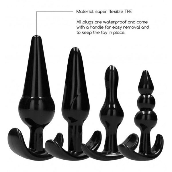 No 80 - 4-Piece Butt Plug Set - Black