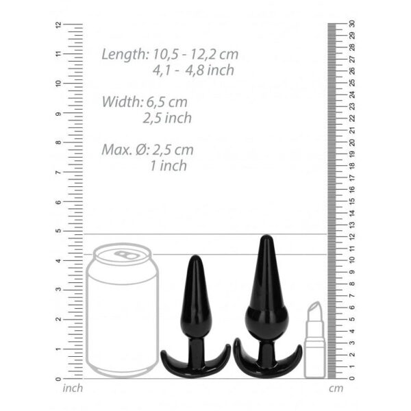 No 80 - 4-Piece Butt Plug Set - Black
