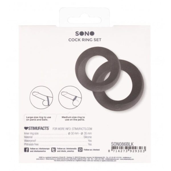 No 86 - Cock Ring Set - Black