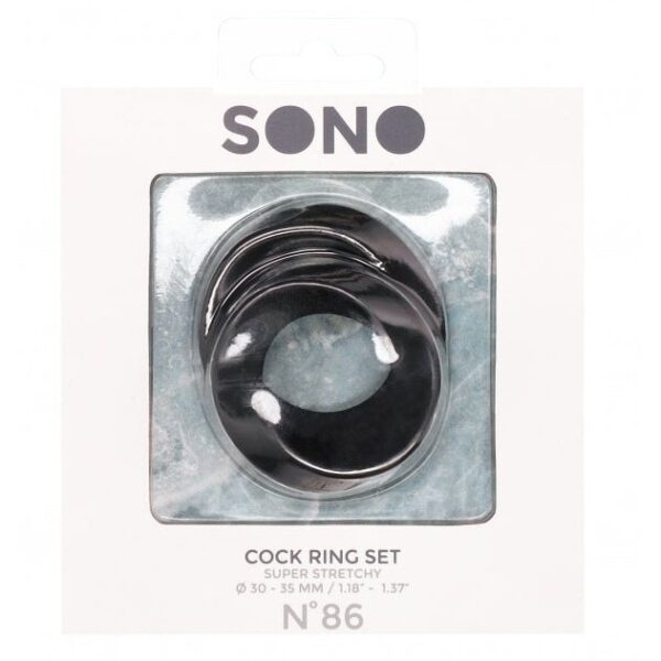 No 86 - Cock Ring Set - Black