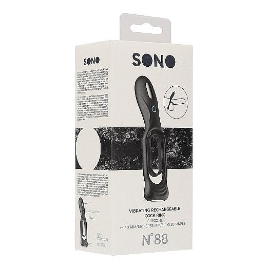 No 88 - Vibrating Rechargeable Cock Ring - Black