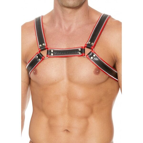 Harness Z Series Chest Bulldog - Black/Red - L/XL