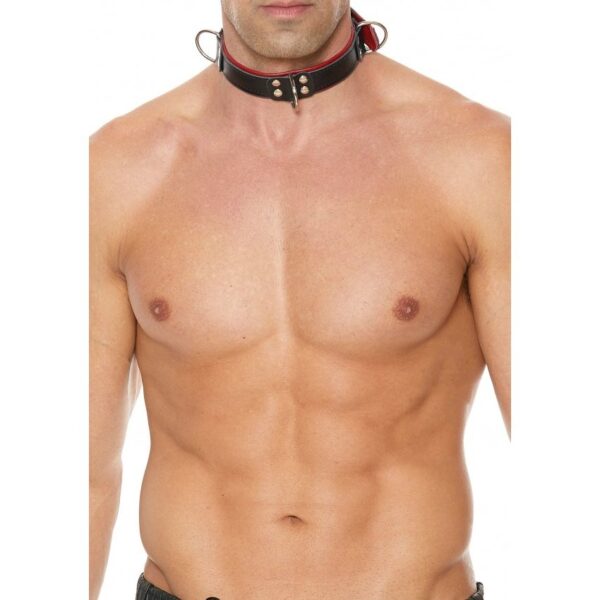 Collar Deluxe Bondage Collar - Black/Red