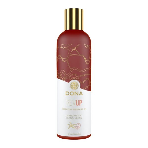 DONA Essential Massage Oil - Rev Up - Mandarin & Ylang Ylang - Massage 4 floz / 120 ml