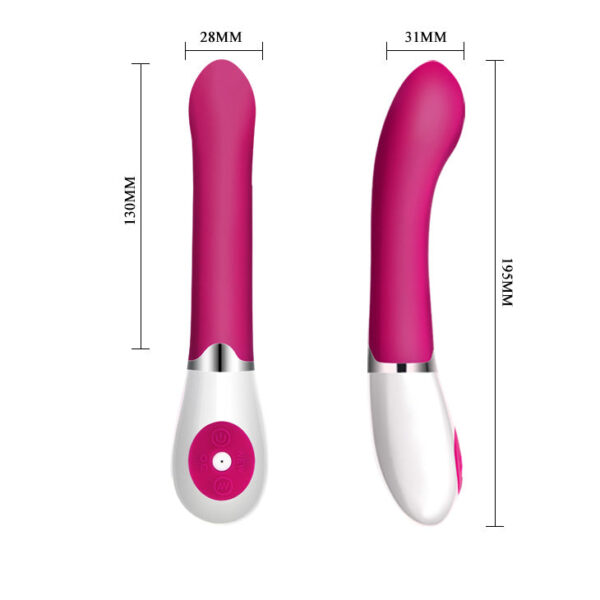 Battery Crown Jewel Dark Pink Vibrator "Daniel" (195mm)