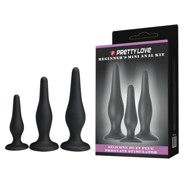 Anal Beginners Mini Butt Plug Set - Black