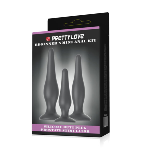 Anal Beginners Mini Butt Plug Set - Black