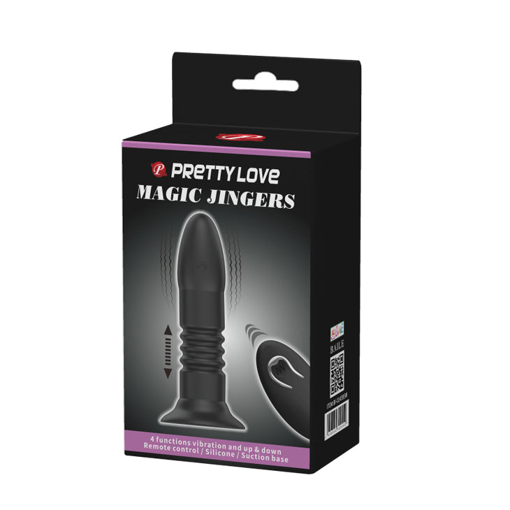 Anal Pretty Love Rechargeable Magic Jingers Anal Plug - Black