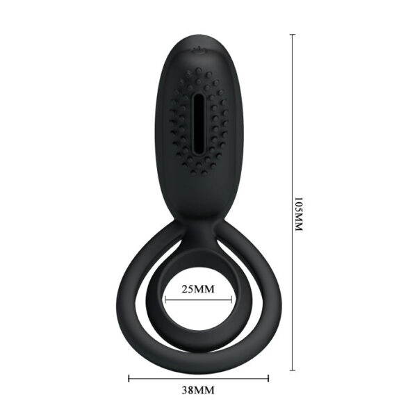 Cock Ring / Clitoral Vibrating "Esther"- Black