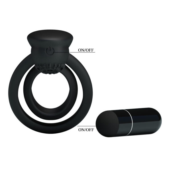 Cock Ring / Clitoral Vibrating "Esther"- Black