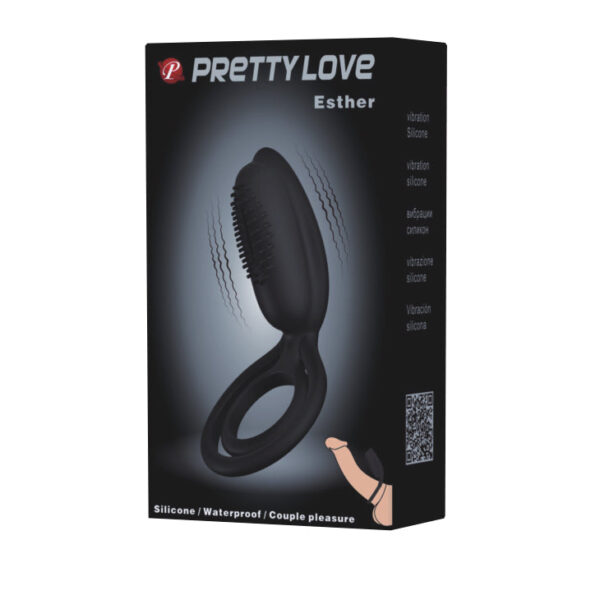 Cock Ring / Clitoral Vibrating "Esther"- Black