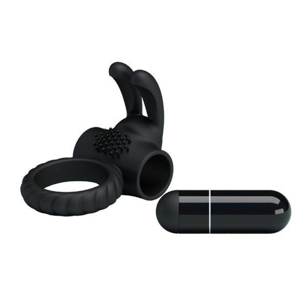 Cock Ring / Clitoral Vibrating "Eudora" - Black