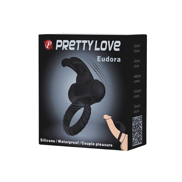 Cock Ring / Clitoral Vibrating "Eudora" - Black