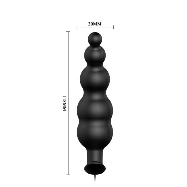 Anal Special Anal Stimulation Vibrating Ribbed Butt Plug  4.7" x 1.2" - Black
