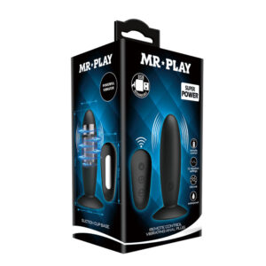 Anal Mr. Play Rechargeable Remote Control Silicone Vibrating Butt Plug - Black