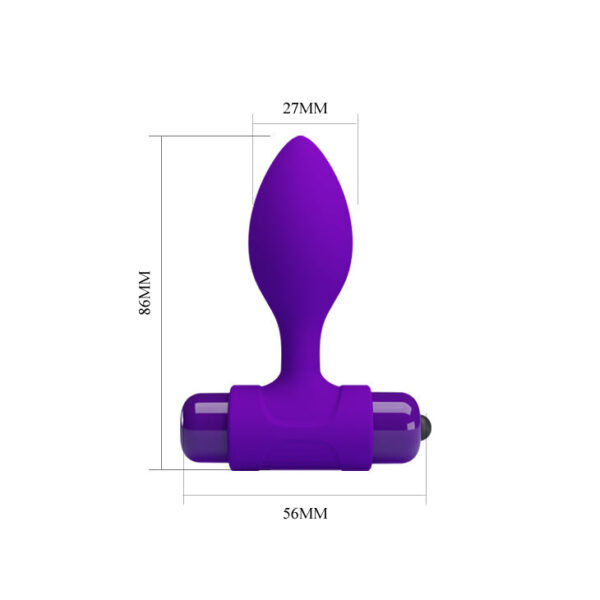 Anal Vibra Butt Plug - Purple (86mm)