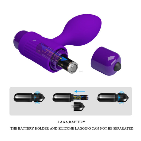 Anal Vibra Butt Plug - Purple (86mm)