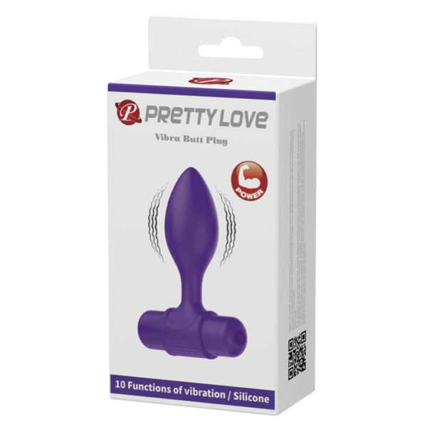 Anal Vibra Butt Plug - Purple (86mm)