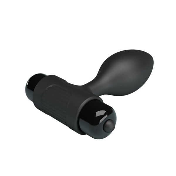 Anal Vibra Butt Plug - Black (86mm)