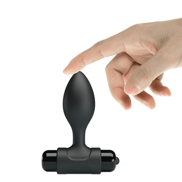 Anal Vibra Butt Plug - Black (86mm)