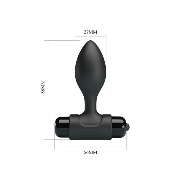 Anal Vibra Butt Plug - Black (86mm)