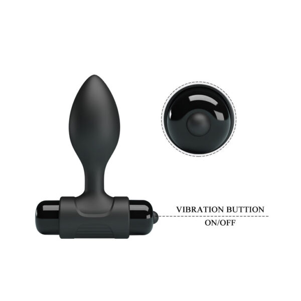 Anal Vibra Butt Plug - Black (86mm)