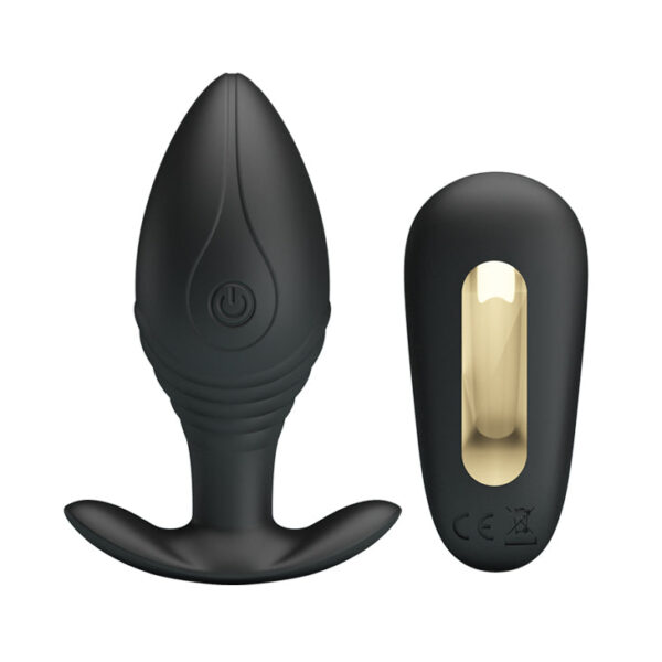 Anal Rechargeable Royal Pleasure Remote Anal Plug - Black