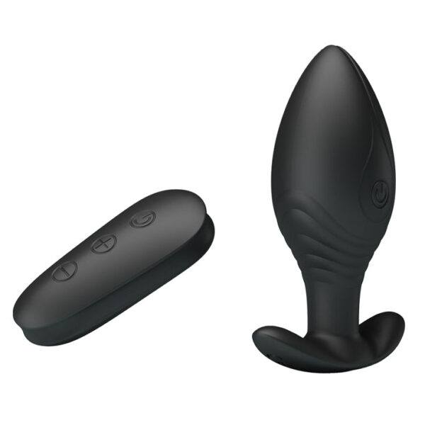 Anal Rechargeable Royal Pleasure Remote Anal Plug - Black