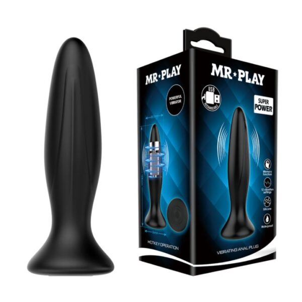 Mr Play Powerful Vibrating Anal Plug - Black