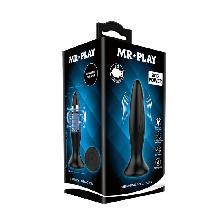 Mr Play Powerful Vibrating Anal Plug - Black